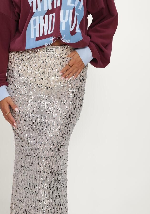 HARPER & YVE maxi rok met pailletten crème - Foto 3