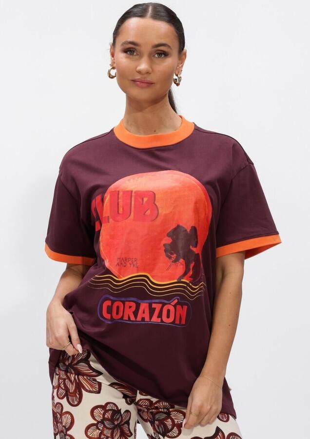 HARPER & YVE Dames Tops & T-shirts Clubcorazon-ss Bordeaux