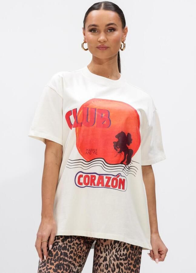 HARPER & YVE Dames Tops & T-shirts Clubcorazon-ss Ecru