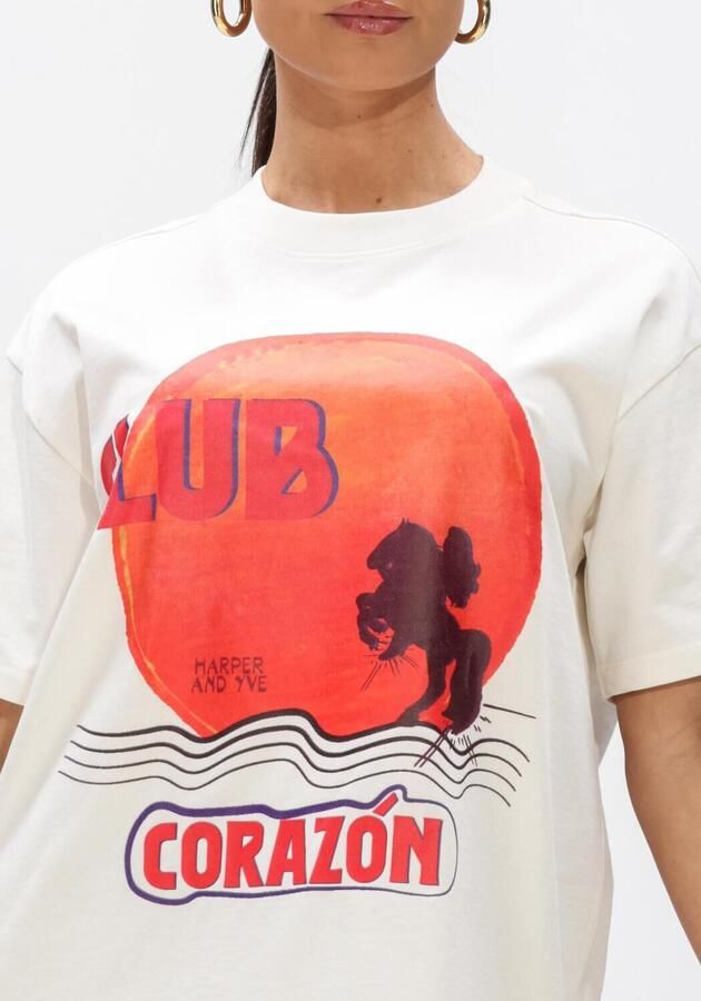 HARPER & YVE Dames Tops & T-shirts Clubcorazon-ss Ecru - Foto 4
