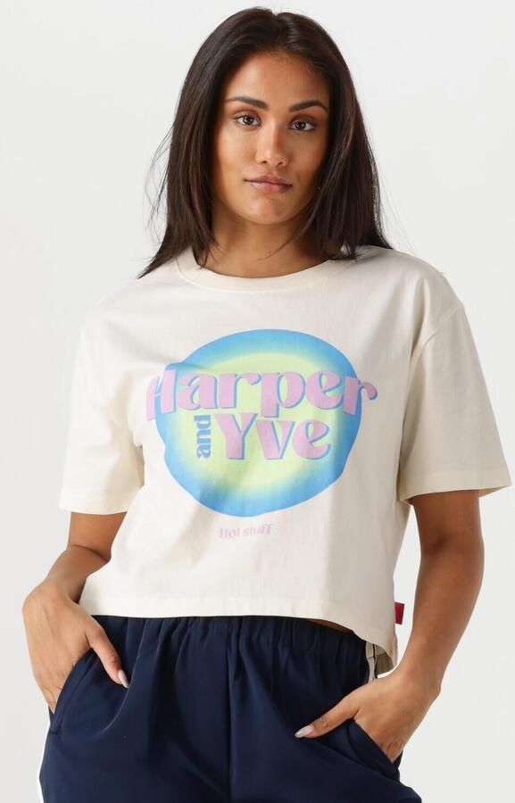 HARPER & YVE Dames Tops & T-shirts Hotstuff-ss Cropped Ecru - Foto 4