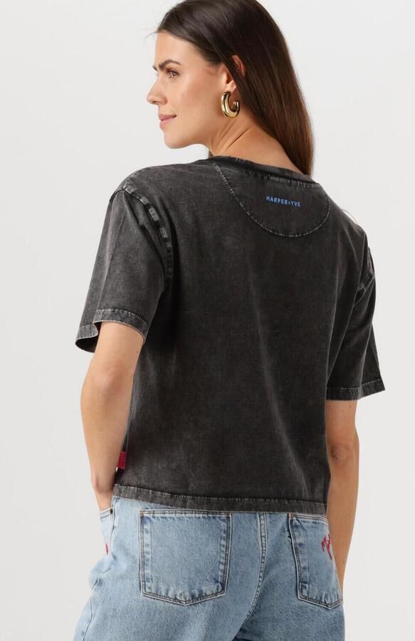 HARPER & YVE Dames Tops & T-shirts Hotstuff-ss Cropped Zwart - Foto 3