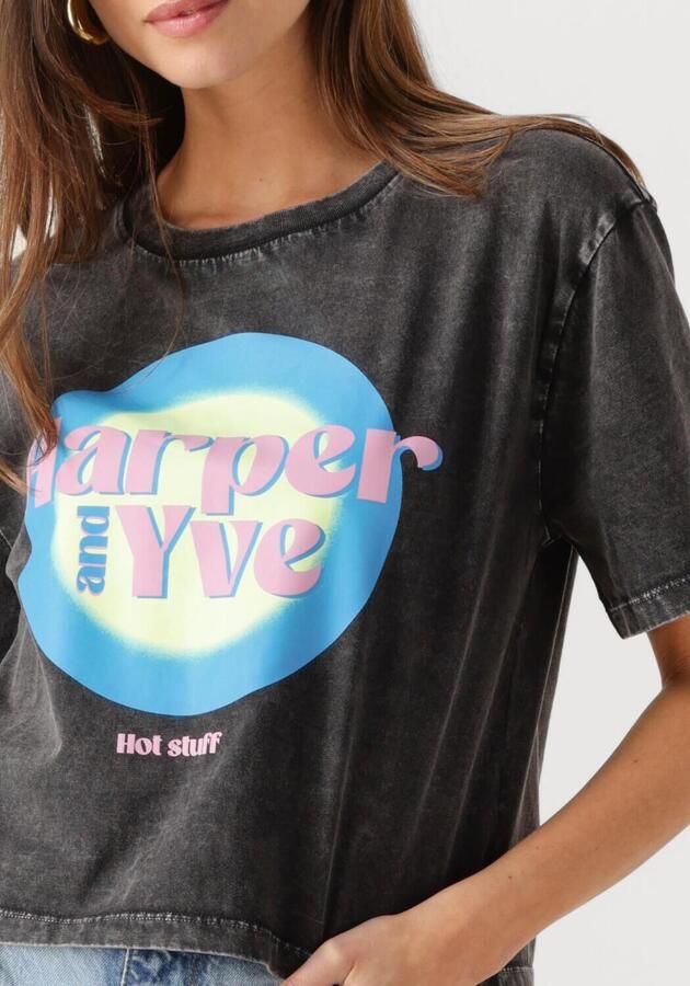 HARPER & YVE Dames Tops & T-shirts Hotstuff-ss Cropped Zwart - Foto 2