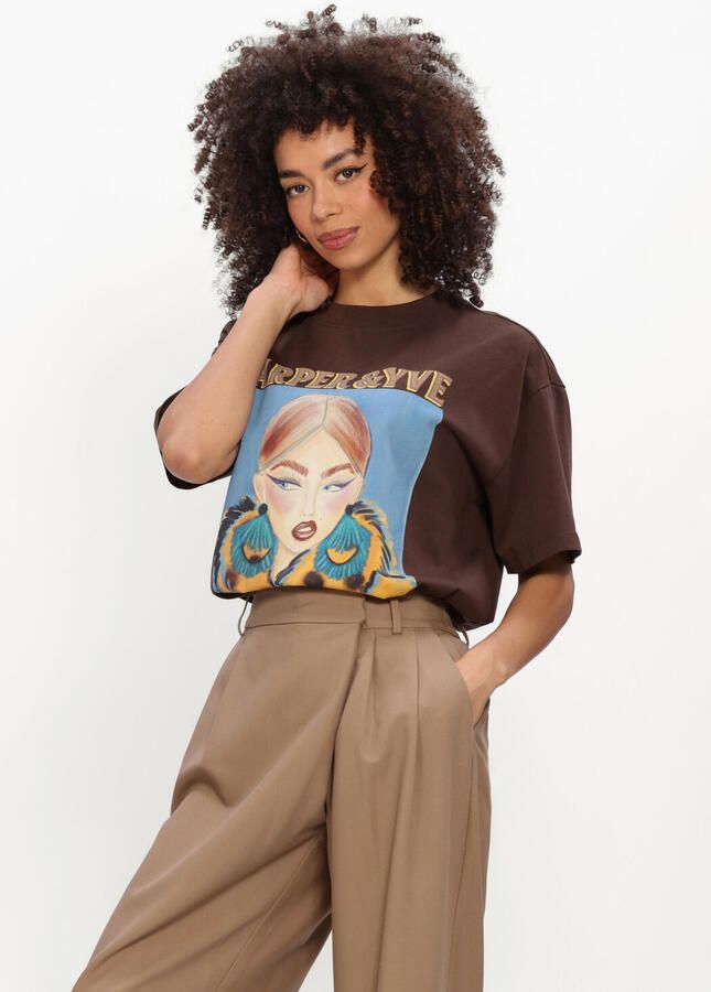 HARPER & YVE Dames Tops & T-shirts Moody-ss Bruin