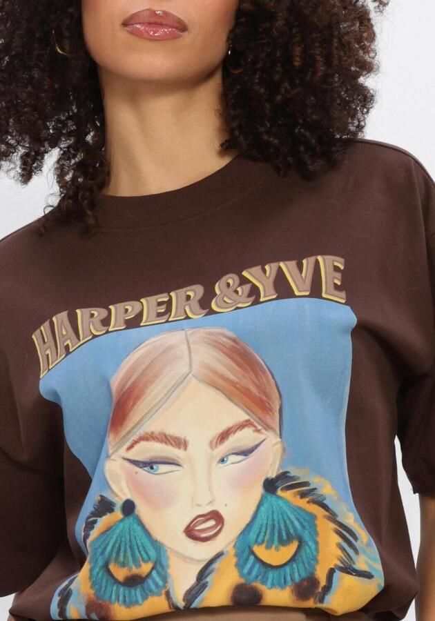 HARPER & YVE Dames Tops & T-shirts Moody-ss Bruin - Foto 4