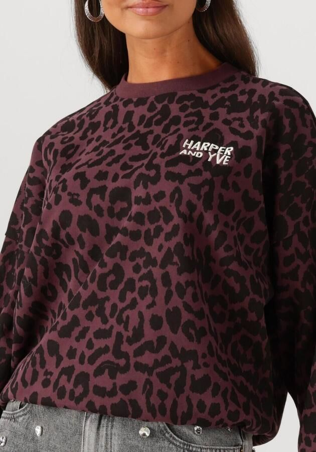 HARPER & YVE Dames Truien & Vesten Leopard-sw Paars - Foto 2
