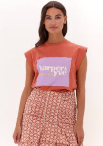 HARPER & YVE T-shirt Summer met printopdruk oranje