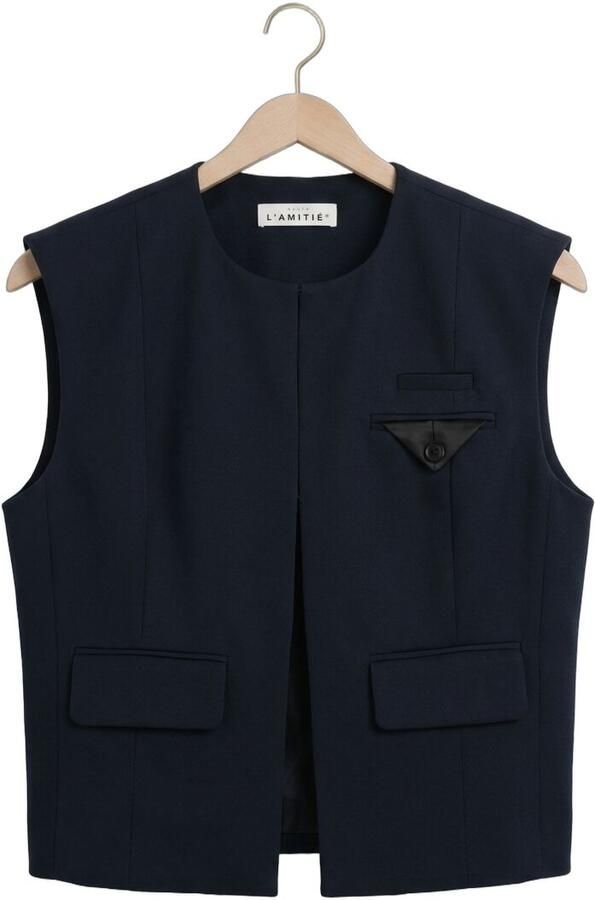 HAUTE L'AMITIÉ Haute L'Amitié Dames Blazers Premiere Box Waistcoat Donkerblauw - Foto 4