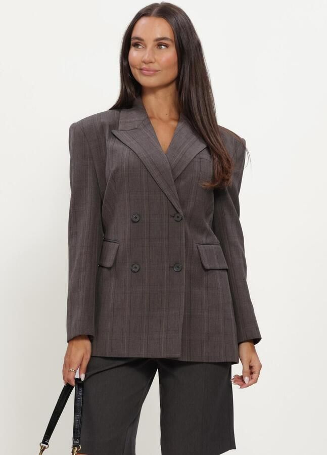 HAUTE L'AMITIÉ Haute L'Amitié Dames Blazers Waist Fit Check Blazer Taupe