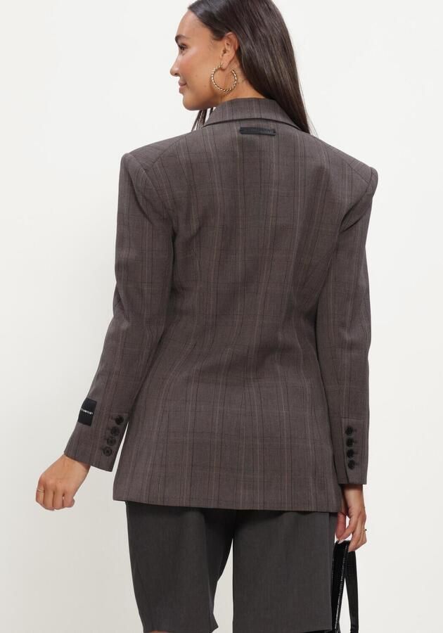HAUTE L'AMITIÉ Haute L'Amitié Dames Blazers Waist Fit Check Blazer Taupe - Foto 3
