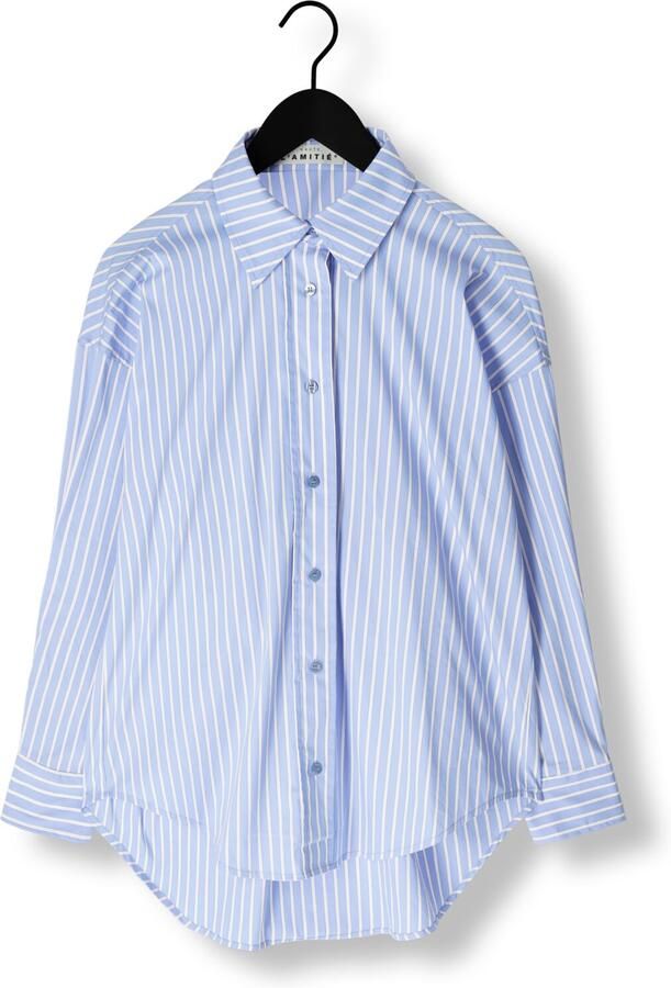 HAUTE L'AMITIÉ Haute L'Amitié Dames Blouses Bow Candy Twist Stripe Shirt Lichtblauw - Foto 3