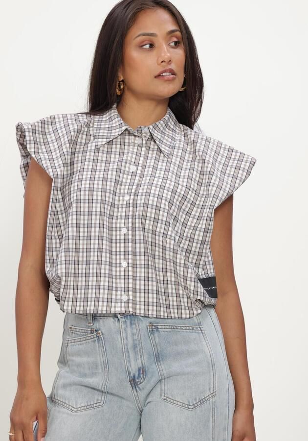 HAUTE L'AMITIÉ Haute L'Amitié Dames Blouses Dinnie Ns Mini Check Shirt Gebroken Wit - Foto 4