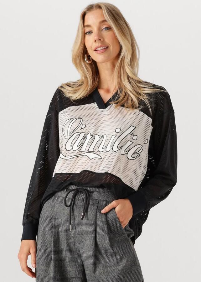 HAUTE L'AMITIÉ Haute L'Amitié Dames Blouses Drift Mix Logo Blouse Zwart