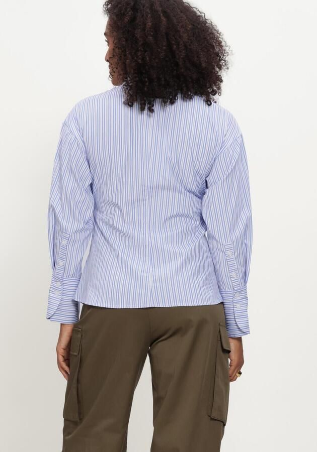 HAUTE L'AMITIÉ Haute L'Amitié Dames Blouses Emma Tie Stripe Shirt Lichtblauw - Foto 3