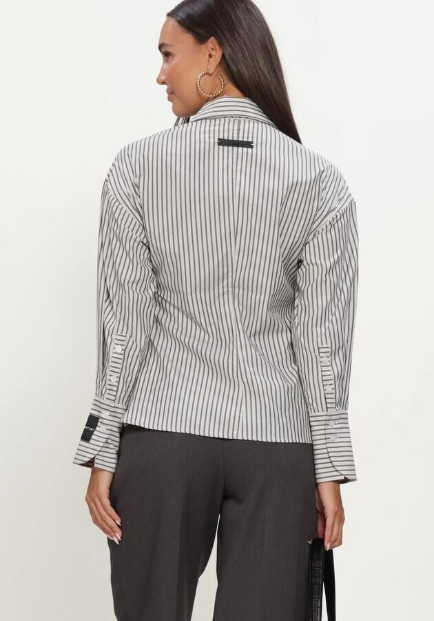 HAUTE L'AMITIÉ Haute L'Amitié Dames Blouses Gemma Tie Stripe Shirt Gebroken Wit - Foto 3