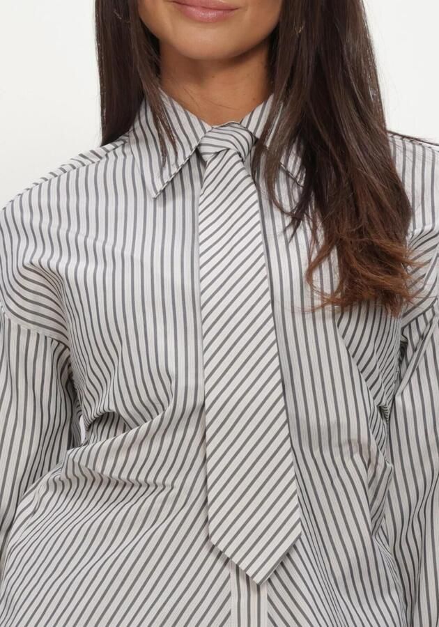 HAUTE L'AMITIÉ Haute L'Amitié Dames Blouses Gemma Tie Stripe Shirt Gebroken Wit - Foto 4
