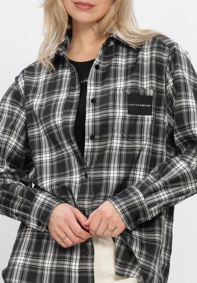 HAUTE L'AMITIÉ Haute L'Amitié Dames Blouses Haute Check Shirt Zwart - Foto 3