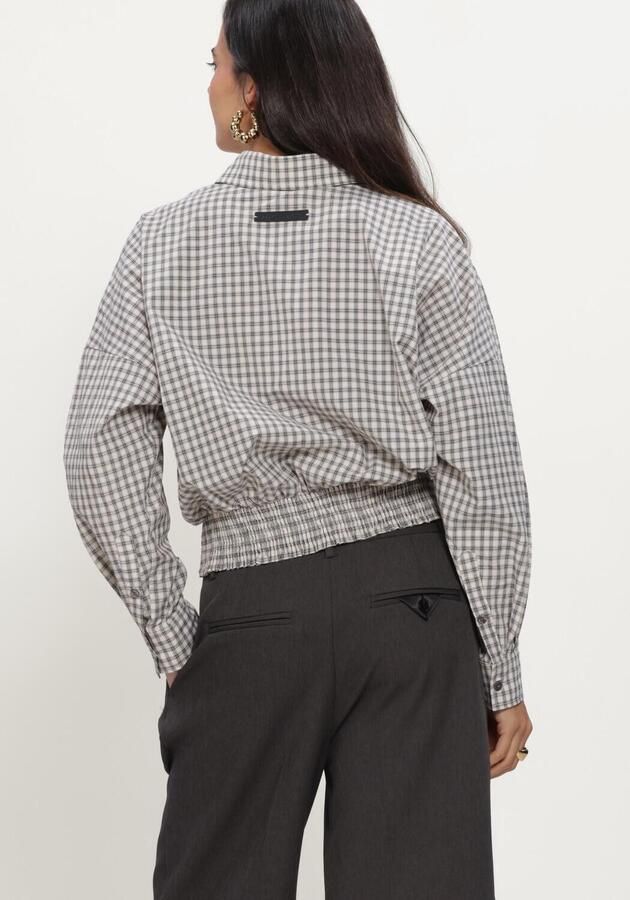 HAUTE L'AMITIÉ Haute L'Amitié Dames Blouses Mimosa Check Smock Shirt Beige - Foto 2