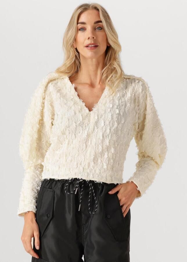 HAUTE L'AMITIÉ Haute L'Amitié Dames Blouses Stuff Structre V-blouse Creme
