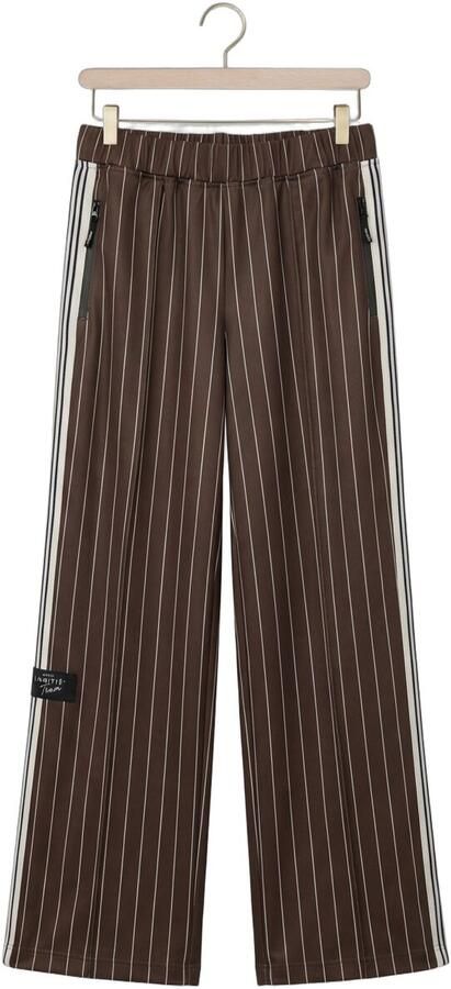 HAUTE L'AMITIÉ Haute L'Amitié Dames Broeken Baggy Pin Stripe Track Tall Pants Bruin - Foto 3