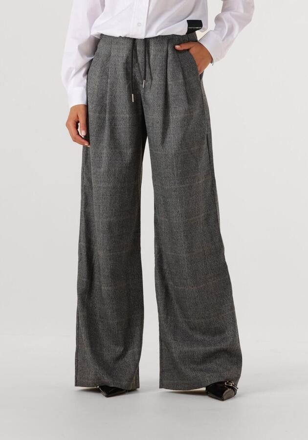 HAUTE L'AMITIÉ Haute L'Amitié Dames Broeken Michelle Check Tailor Tie Tall Pants Grijs - Foto 4