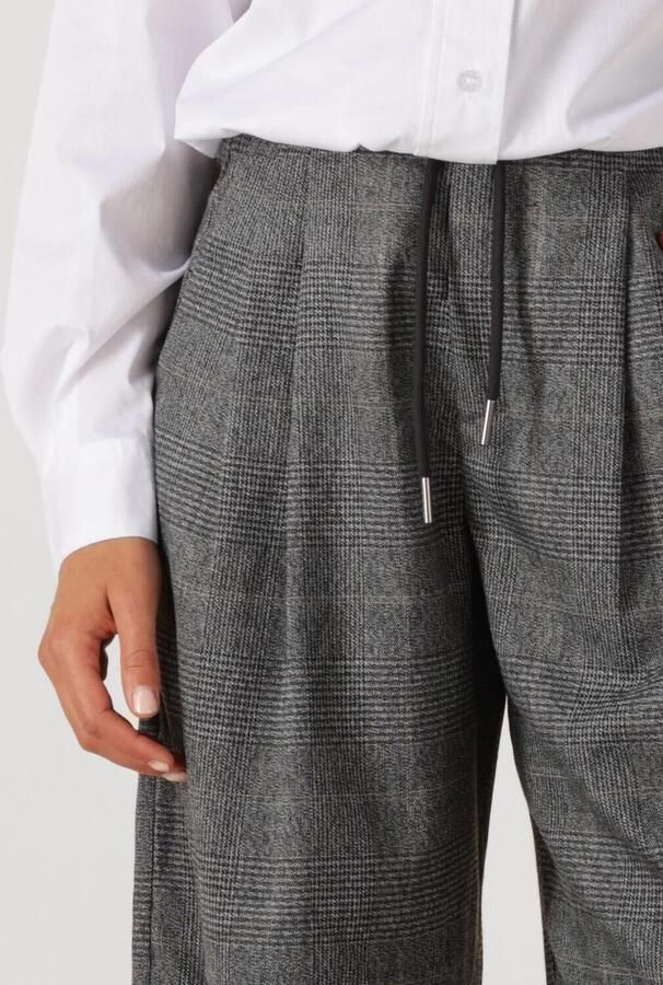 HAUTE L'AMITIÉ Haute L'Amitié Dames Broeken Michelle Check Tailor Tie Tall Pants Grijs - Foto 2