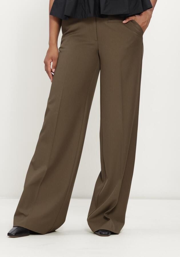 HAUTE L'AMITIÉ Haute L'Amitié Dames Broeken Premiere Plain Tall Pant Olijf