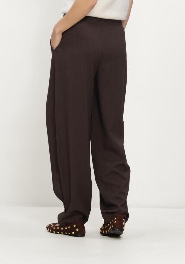 HAUTE L'AMITIÉ Haute L'Amitié Dames Broeken Zeppe Pleat Tall Pant Bruin - Foto 2
