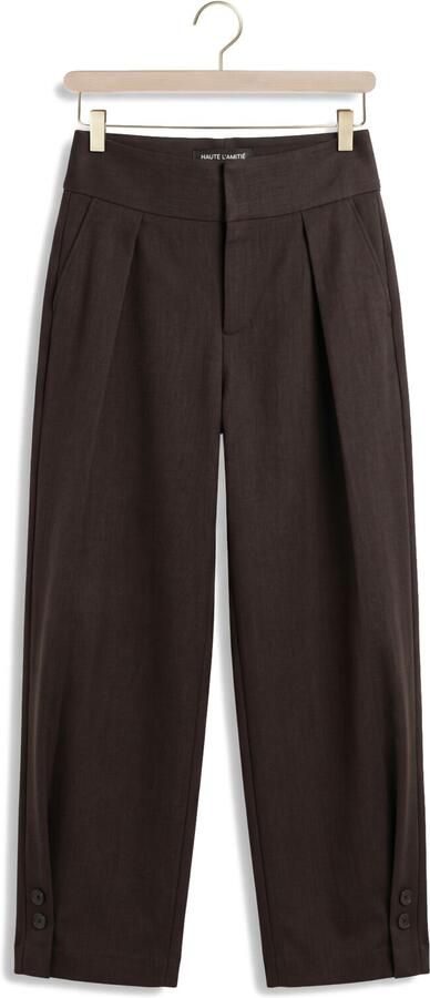 HAUTE L'AMITIÉ Haute L'Amitié Dames Broeken Zeppe Pleat Tall Pant Bruin - Foto 4