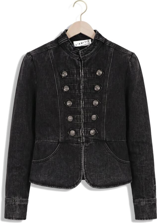 HAUTE L'AMITIÉ Haute L'Amitié Dames Jassen Denim Uniform Jacket Zwart - Foto 2