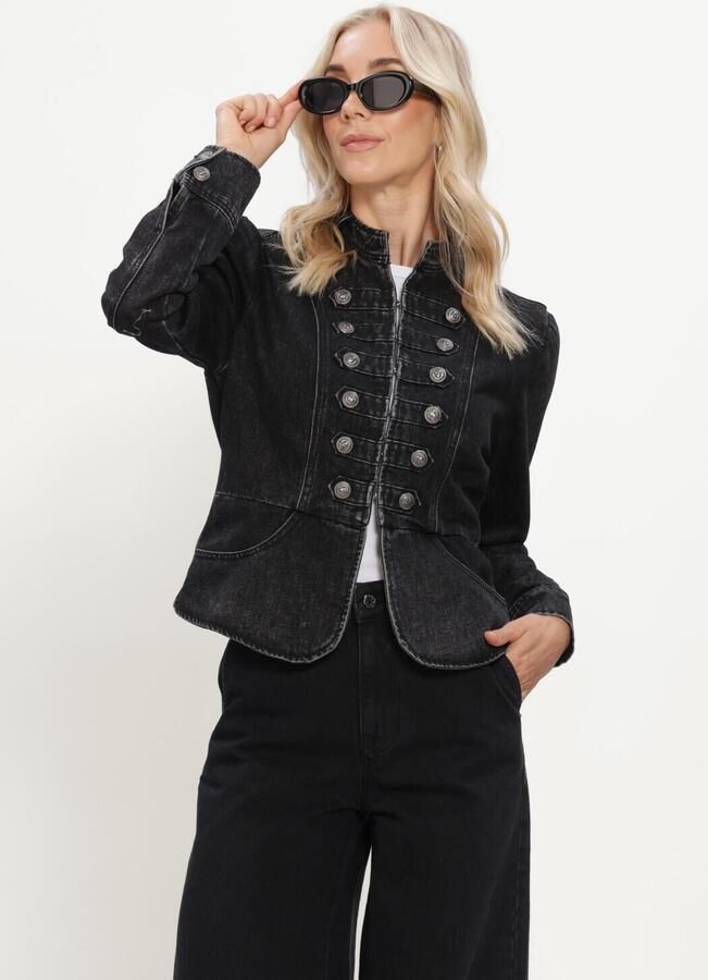 HAUTE L'AMITIÉ Haute L'Amitié Dames Jassen Denim Uniform Jacket Zwart - Foto 2