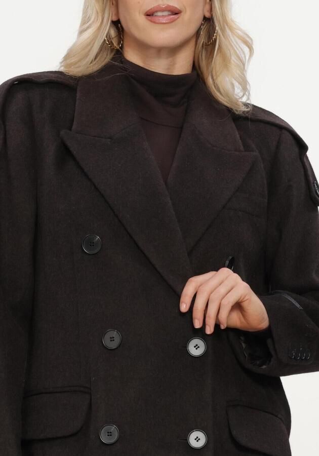 HAUTE L'AMITIÉ Haute L'Amitié Dames Jassen Lida Tailor Wool Coat Bruin - Foto 3
