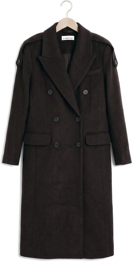 HAUTE L'AMITIÉ Haute L'Amitié Dames Jassen Lida Tailor Wool Coat Bruin - Foto 4