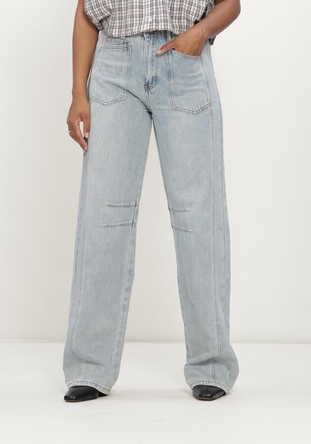 HAUTE L'AMITIÉ Haute L'Amitié Dames Jeans Barrel Front Pocket Tall Jeans Lichtblauw