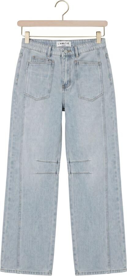 HAUTE L'AMITIÉ Haute L'Amitié Dames Jeans Barrel Front Pocket Tall Jeans Lichtblauw - Foto 4