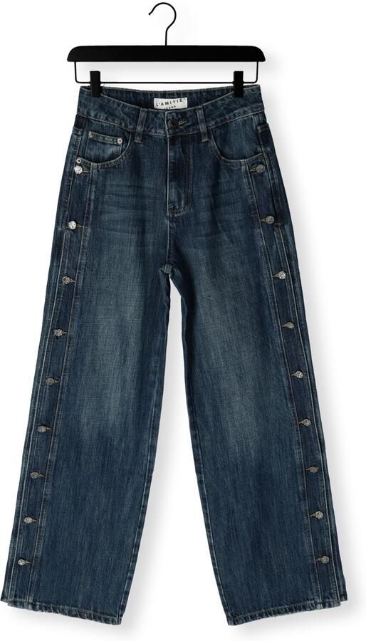 HAUTE L'AMITIÉ Haute L'Amitié Dames Jeans Denize Button Tall Jeans Blauw - Foto 4