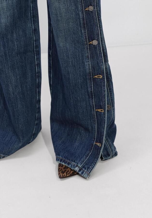 HAUTE L'AMITIÉ Haute L'Amitié Dames Jeans Denize Button Tall Jeans Blauw - Foto 3