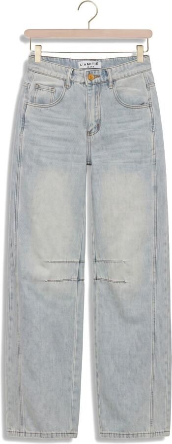HAUTE L'AMITIÉ Haute L'Amitié Dames Jeans Drew Barrel Panel Tall Jeans Bleached Denim Lichtblauw - Foto 4