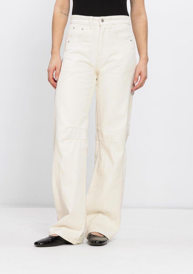 HAUTE L'AMITIÉ Haute L'Amitié Dames Jeans Drew Barrel Panel Tall Jeans White Ecru