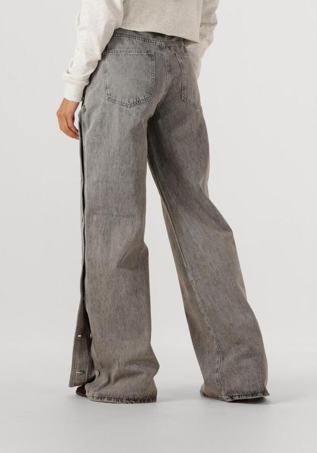 HAUTE L'AMITIÉ Haute L'Amitié Dames Jeans Side Panel Button Tall Jeans Grijs