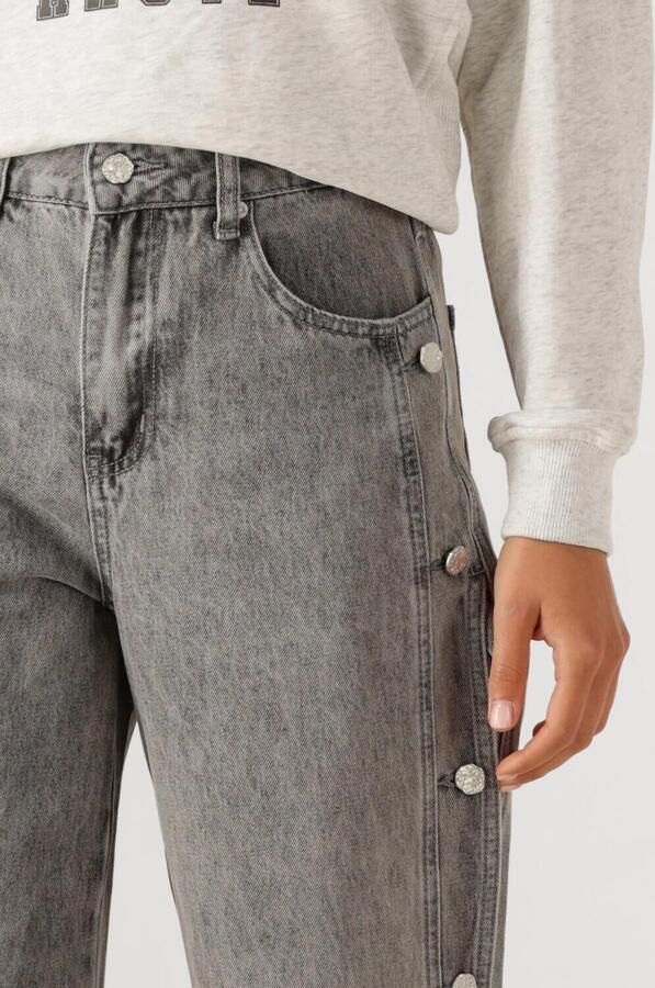 HAUTE L'AMITIÉ Haute L'Amitié Dames Jeans Side Panel Button Tall Jeans Grijs - Foto 2