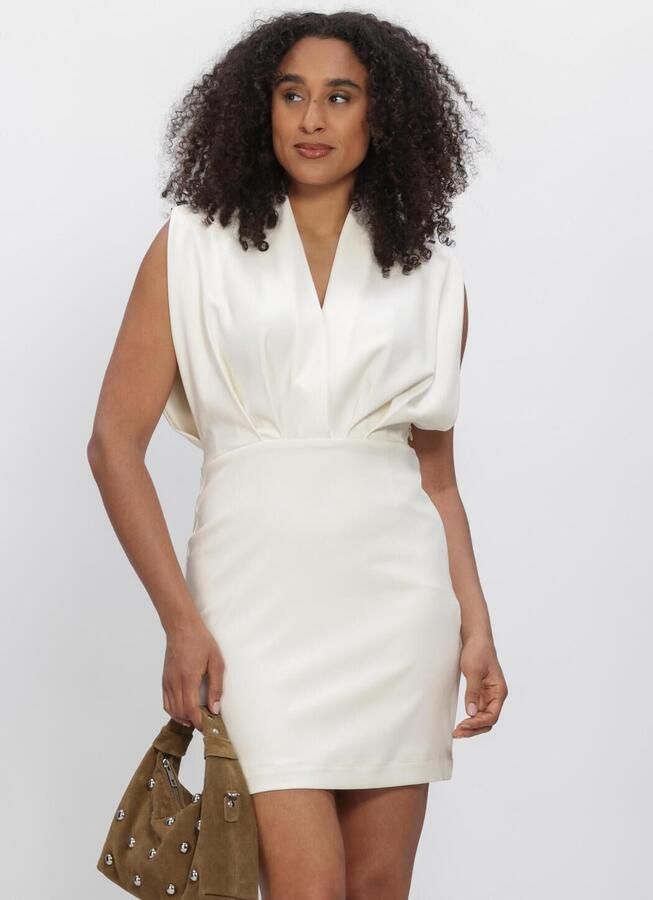 HAUTE L'AMITIÉ Haute L'Amitié Dames Jurken L'egance Crop Drape Dress Gebroken Wit
