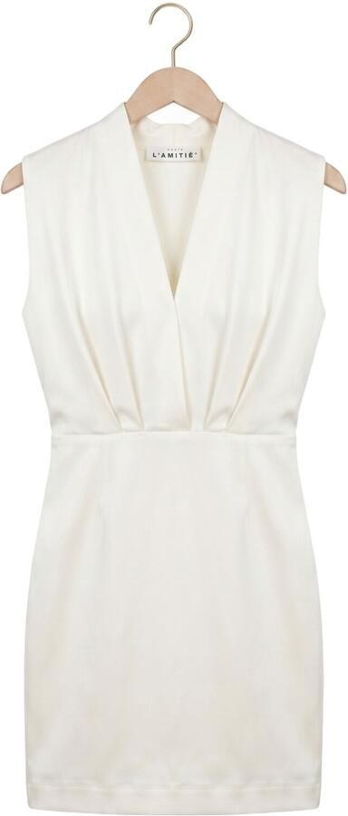 HAUTE L'AMITIÉ Haute L'Amitié Dames Jurken L'egance Crop Drape Dress Gebroken Wit - Foto 4