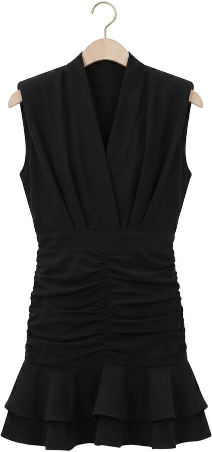 HAUTE L'AMITIÉ Haute L'Amitié Dames Jurken L'egance Gather Crop Dress Zwart - Foto 4