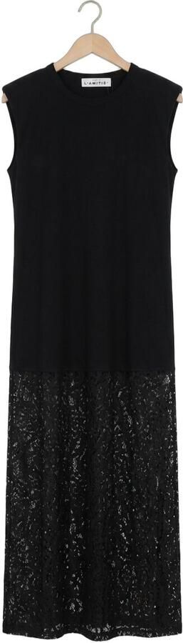 HAUTE L'AMITIÉ Haute L'Amitié Dames Jurken Summer Lace Tee Dress Zwart - Foto 4