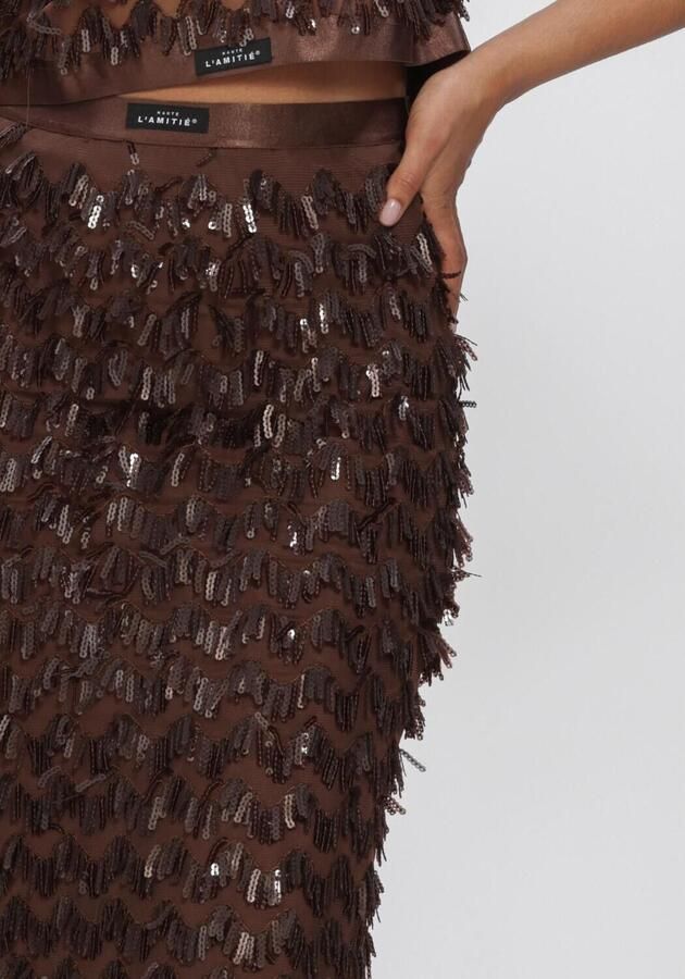 HAUTE L'AMITIÉ Haute L'Amitié Dames Rokken Limonele Pencil Skirt Bruin - Foto 3