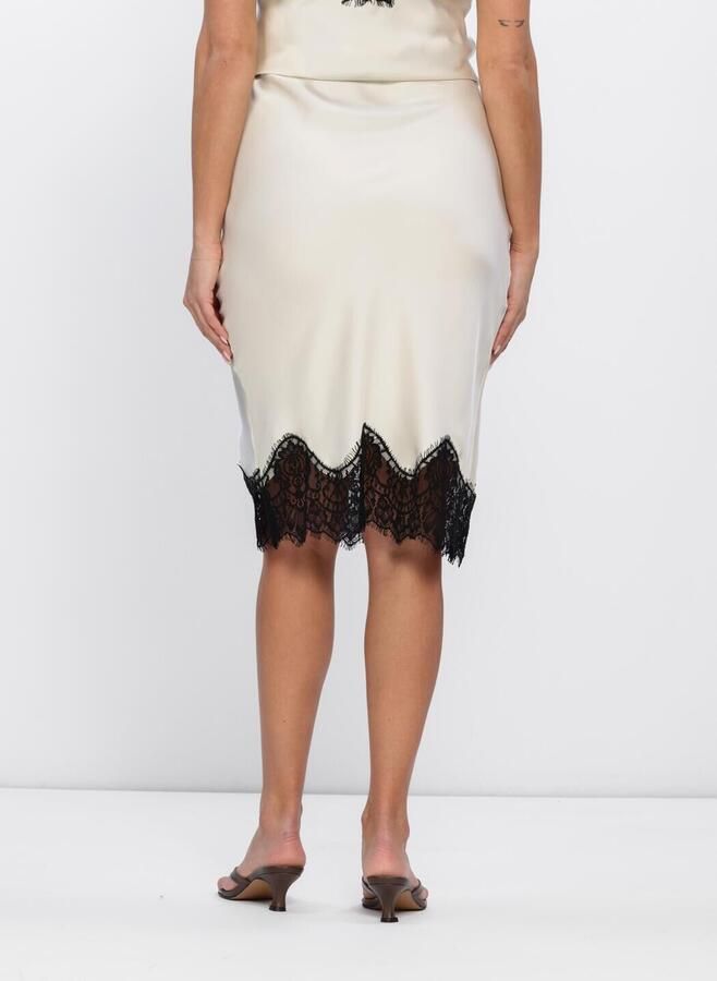 HAUTE L'AMITIÉ Haute L'Amitié Dames Rokken Naomi Lingerie Pencil Skirt Creme - Foto 2
