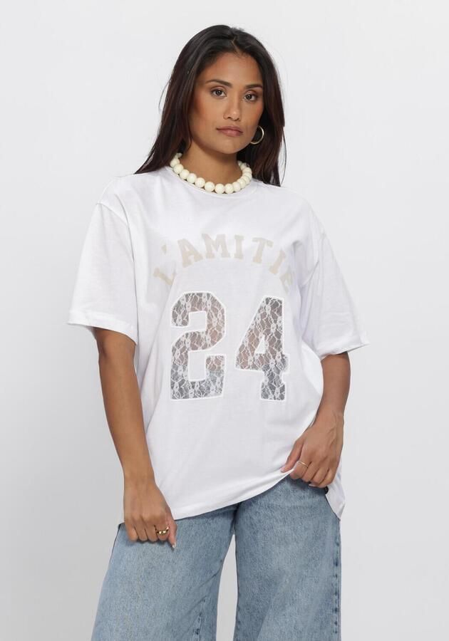 HAUTE L'AMITIÉ Haute L'Amitié Dames Tops & T-shirts 24 Lace Number Tee Wit