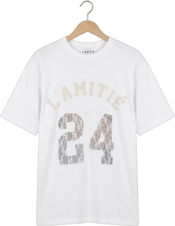 HAUTE L'AMITIÉ Haute L'Amitié Dames Tops & T-shirts 24 Lace Number Tee Wit - Foto 2