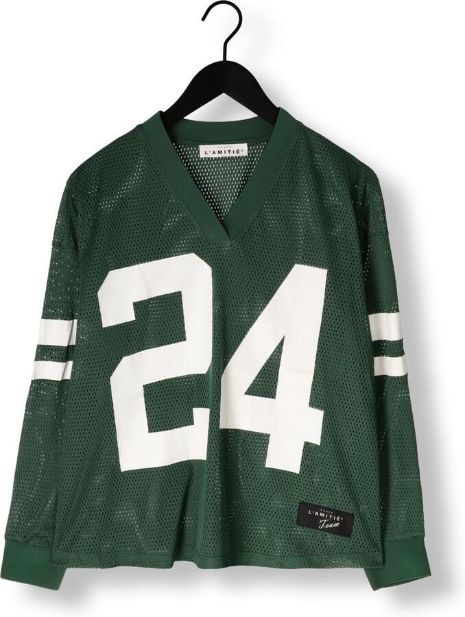 HAUTE L'AMITIÉ Haute L'Amitié Dames Tops & T-shirts Drift Number Ls Tee Donkergroen